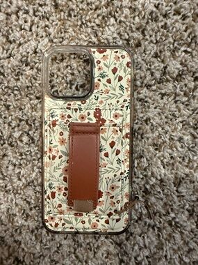 Wallis Floral Phone Case with Brown Strap and Cream Background